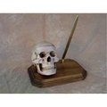 Perfectpretend Skull Pen Holder on wood Plaque PE1413030